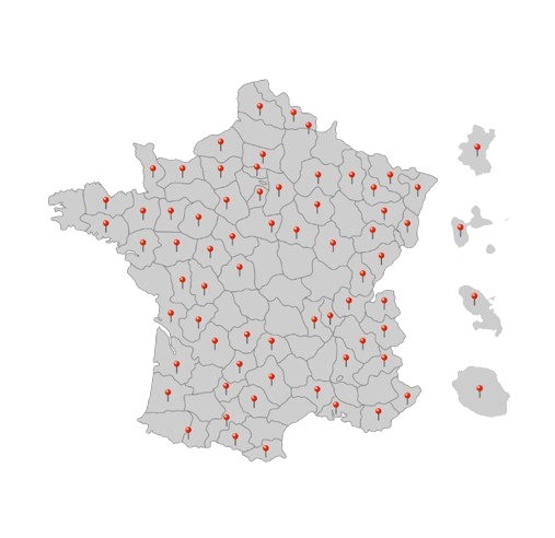 Cartographie des artisans partenaire Treppenmeister sur le territoire français