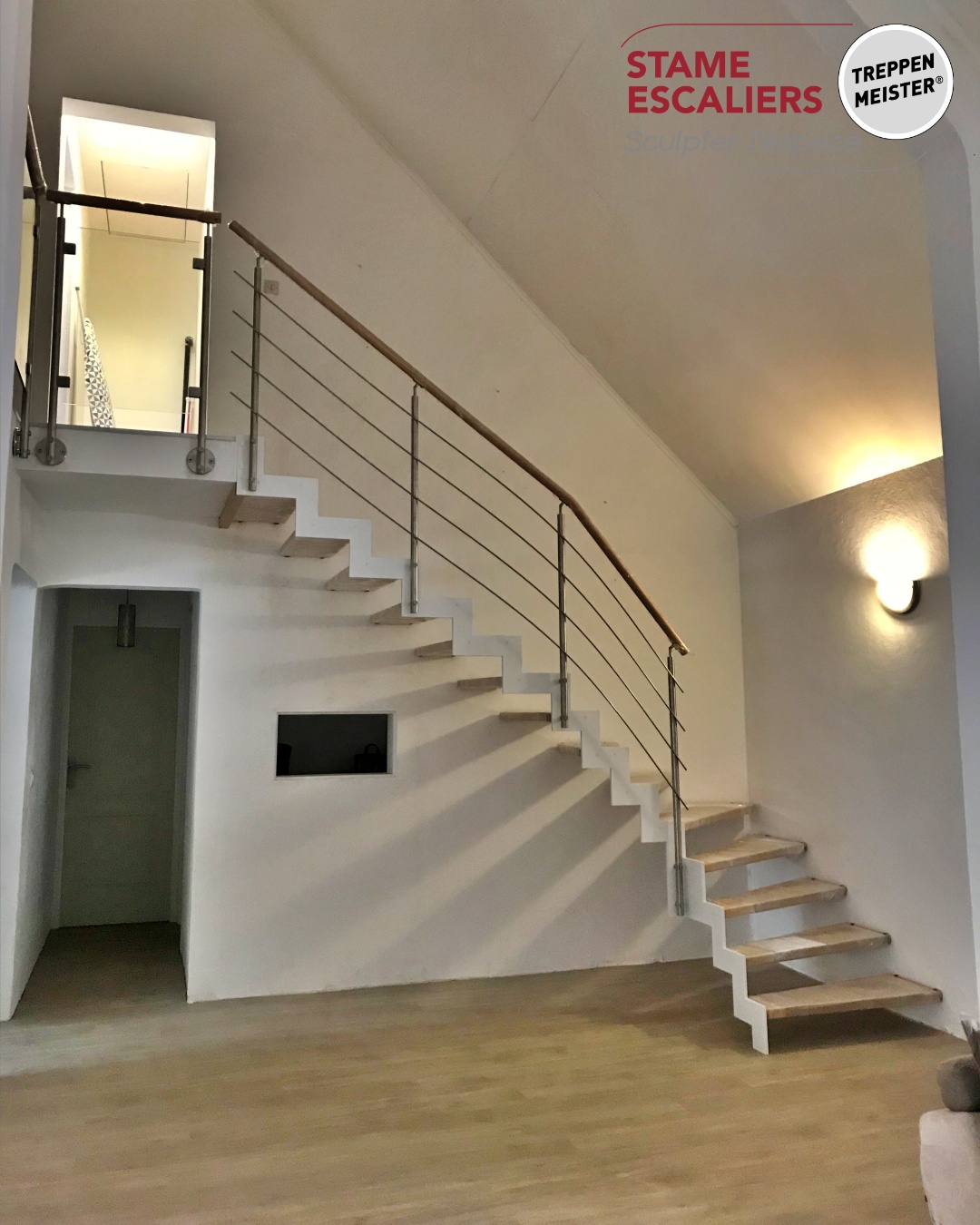 escalier à limon composite bois sur-mesure FERRO