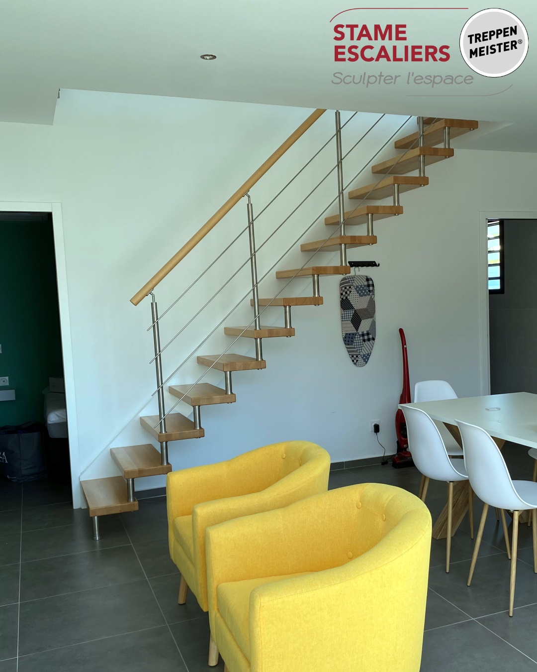 escalier autoporteur bois sur-mesure EPURA