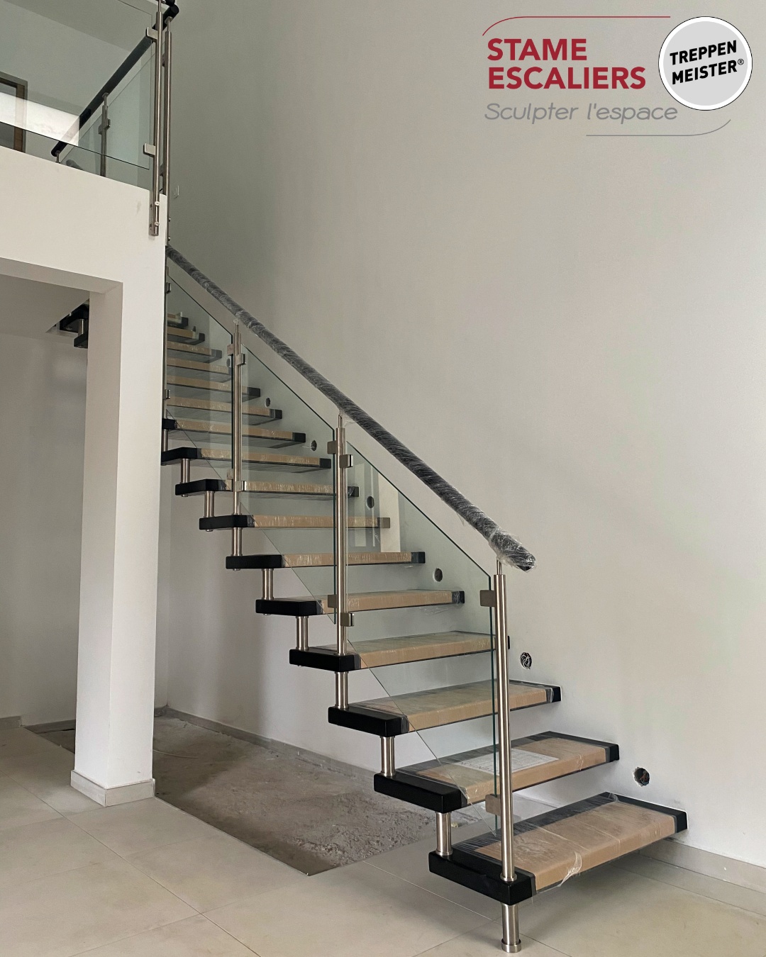 escalier autoporteur bois sur-mesure EPURA