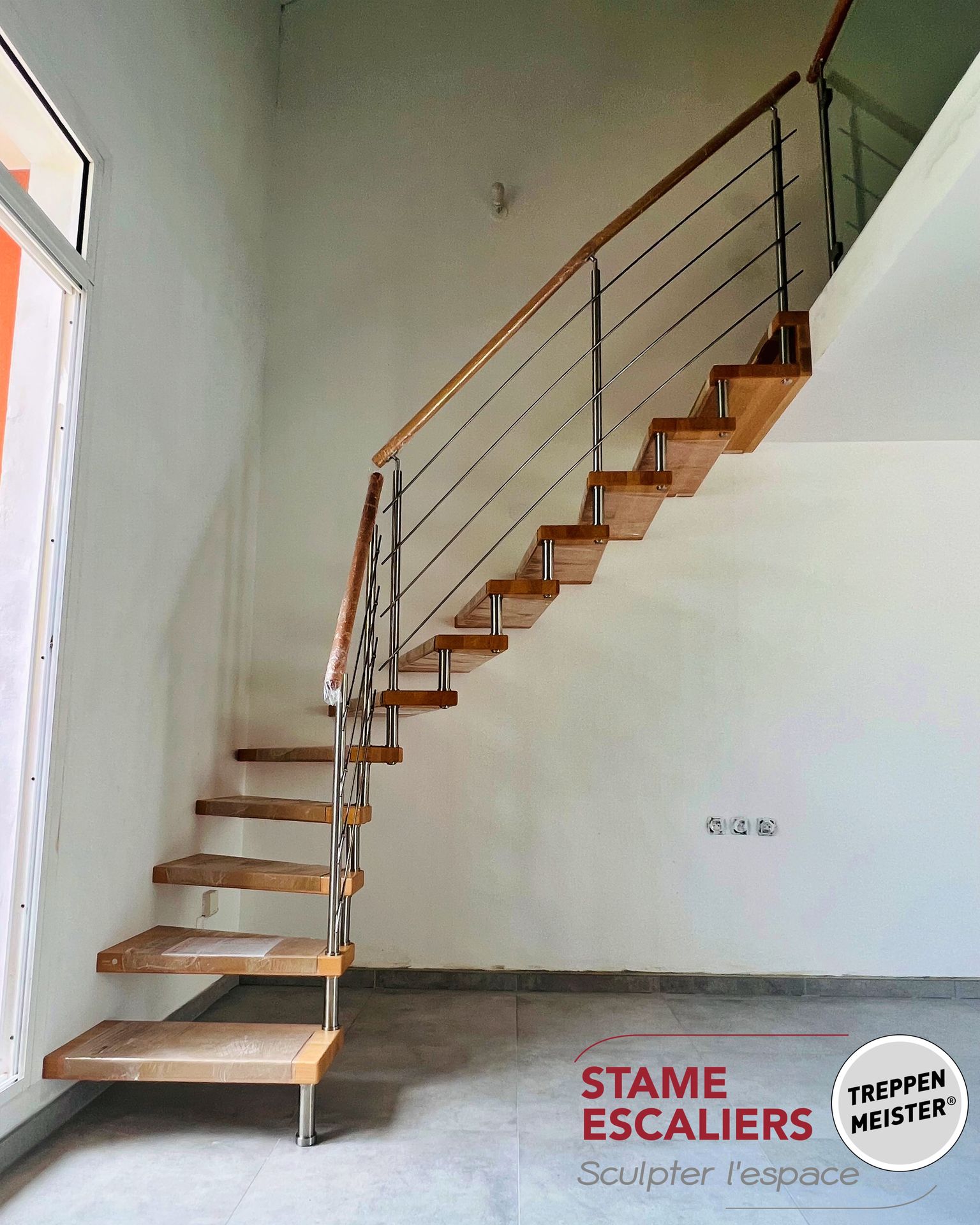 escalier autoporteur bois sur-mesure EPURA