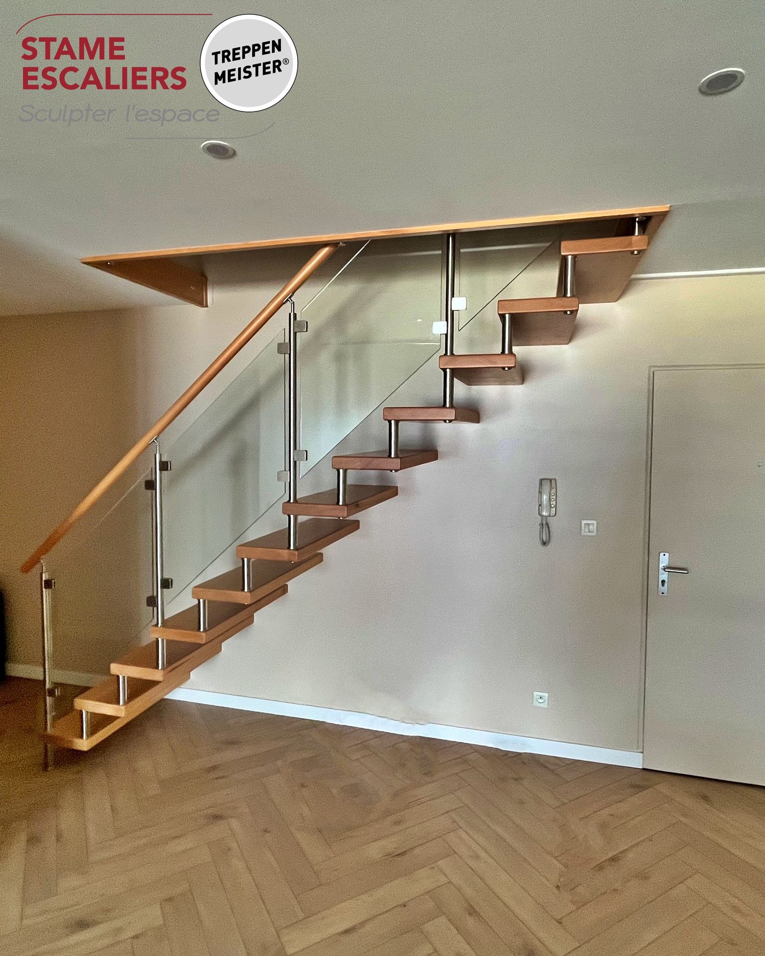 escalier autoporteur bois sur-mesure EPURA