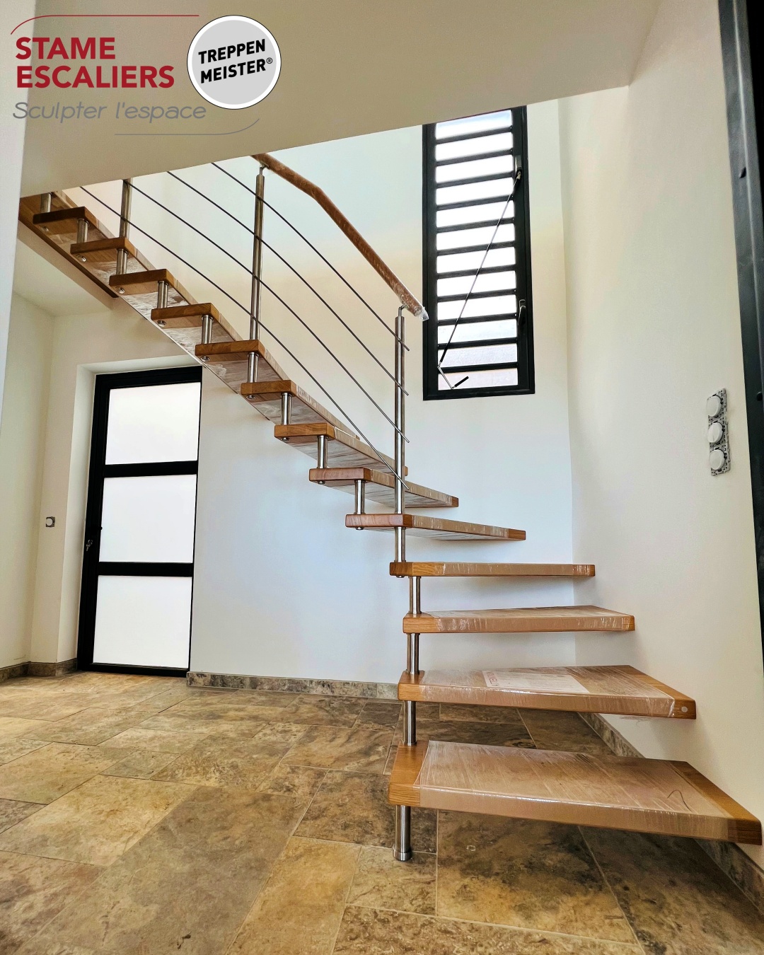 escalier autoporteur bois sur-mesure EPURA
