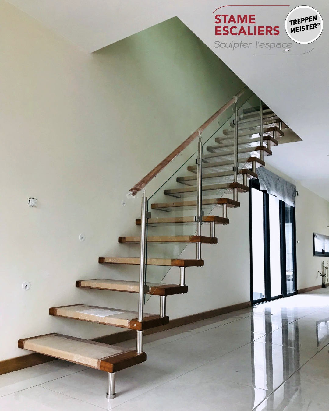 escalier autoporteur bois sur-mesure EPURA