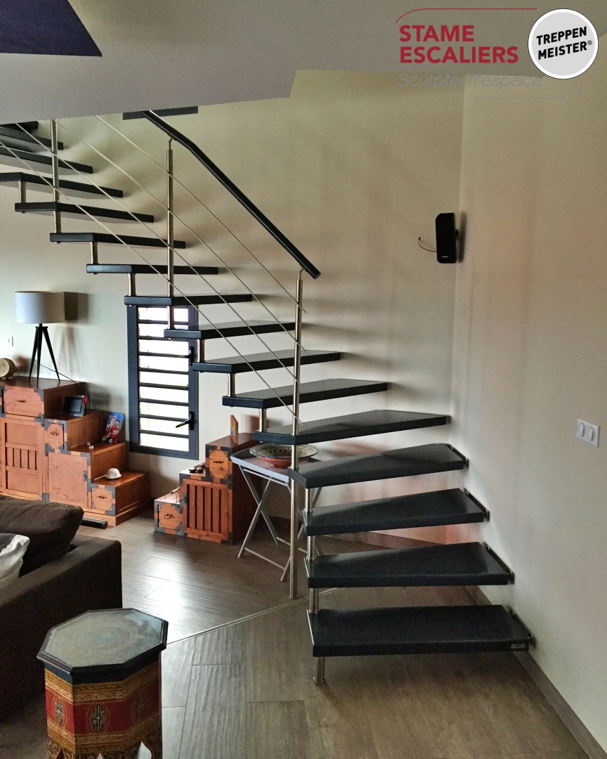 escalier autoporteur bois sur-mesure EPURA