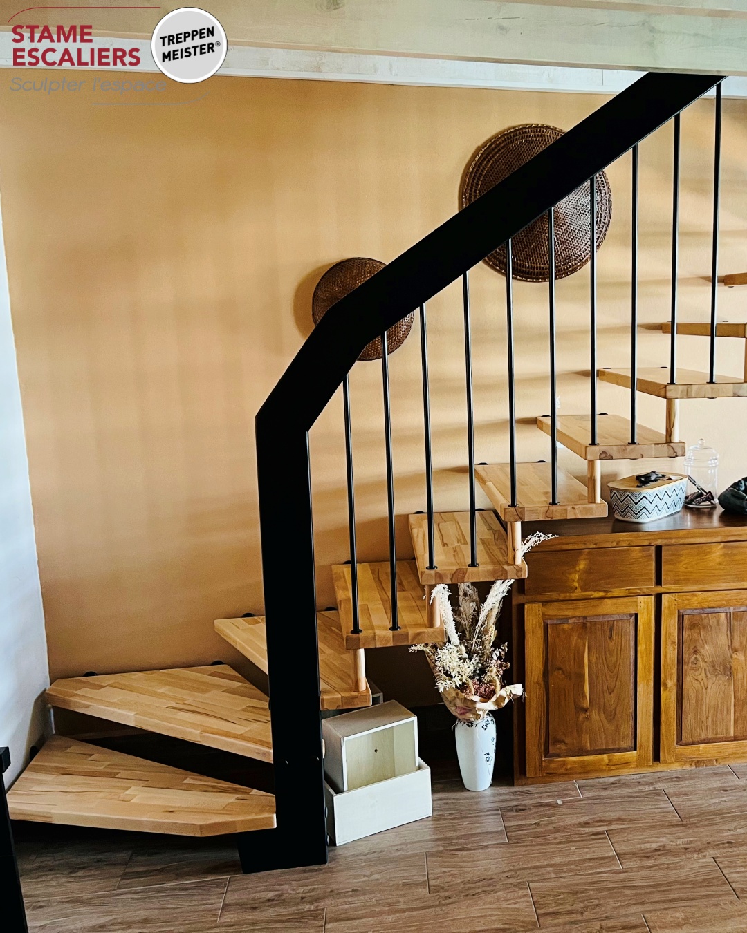 escalier suspendu en bois sur-mesure OPTIMA