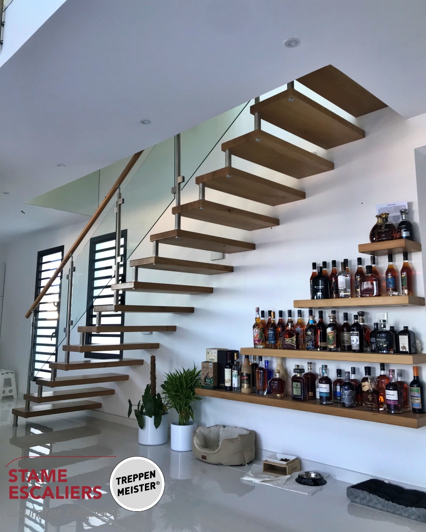 escalier autoporteur bois sur-mesure EPURA